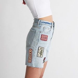 PacSun Eco Patches Light Blue Denim Dad Shorts